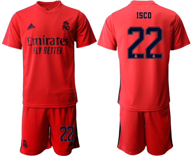 Men 2020-2021 club Real Madrid away #22 red Soccer Jerseys
